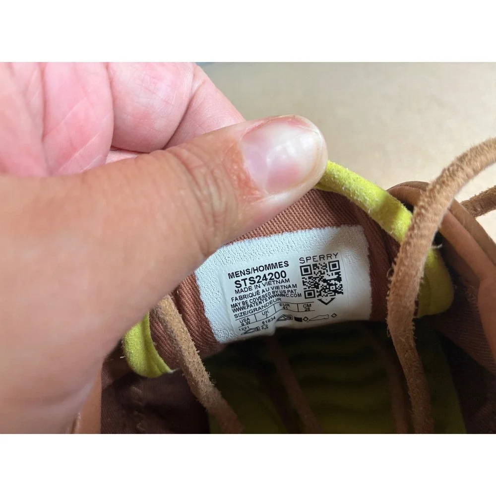 Sperry Mens Striper II CVO Leather Sneakers Tan Brown STS24200 Size 8 M